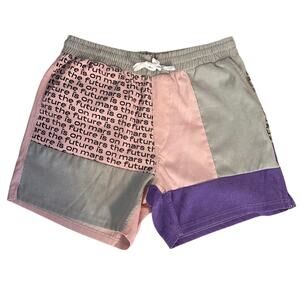 The Future is on Mars TFIOM Size L Grey Patchwork Corduroy Shorts Pockets